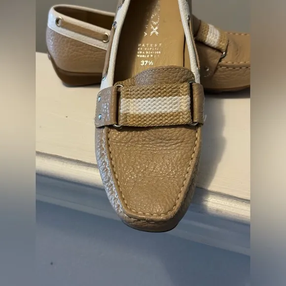 Geox Respira size 37.5 Beige Glove Leather Driving Mocs Loafers Shoes us size 7