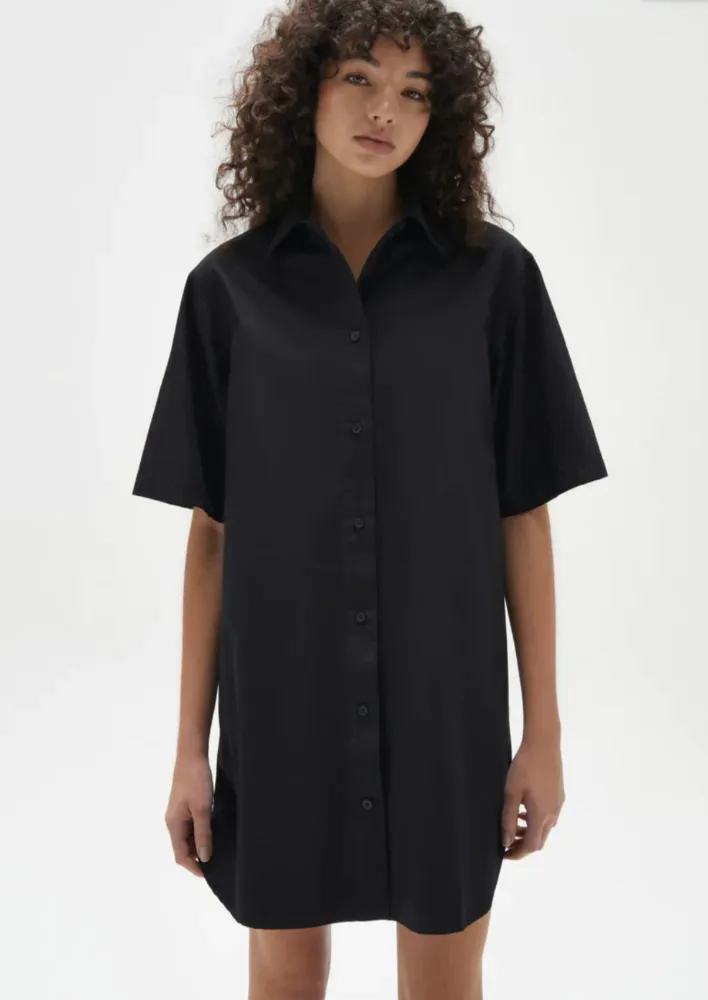 Haley Poplin Dress Black