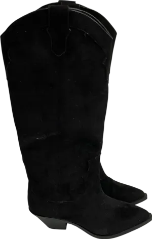 H&M Black Knee-high Cowboy Boots UK 5 EU 38 👠
