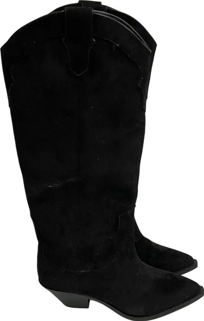H&M Black Knee-high Cowboy Boots UK 5 EU 38 👠