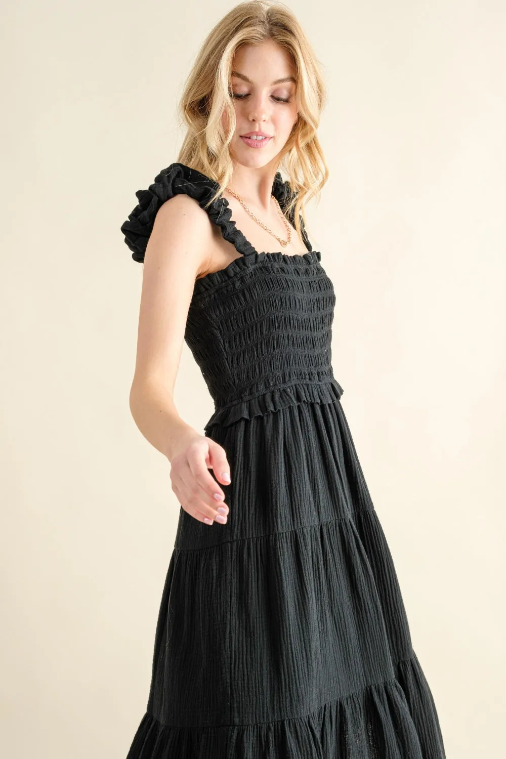 Hazel Blues® |  And The Why Smocked Ruffled Tiered Dress