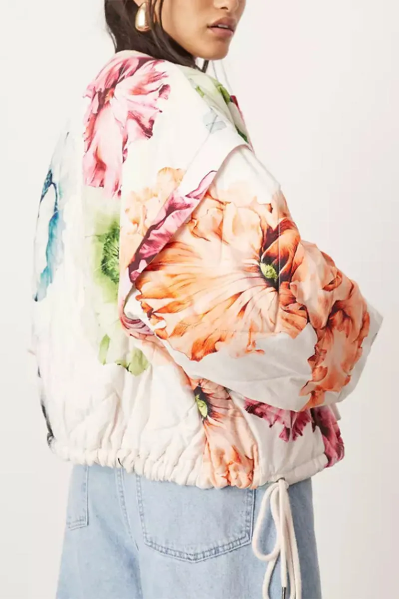 HCR1159 Floral Bomber Jacket Outerwear