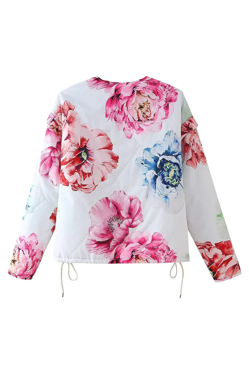 HCR1159 Floral Bomber Jacket Outerwear
