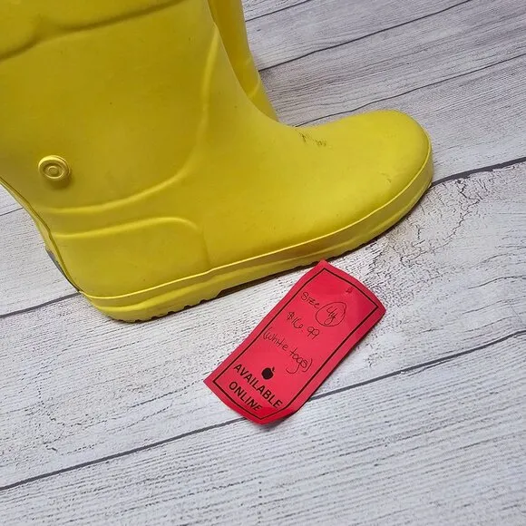 Hunter Big Kids Yellow Rain Boots Size 4