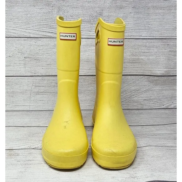 Hunter Big Kids Yellow Rain Boots Size 4