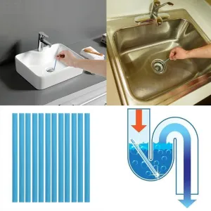 IcoolGadgets 12pcs/Pack Sani Sewer Rod Drain Cleaner Sticks Kitchen Toilet Bathtub Sewage Decontamination To Deodorant Sewer Stop Clogs tools