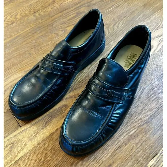 Iron Age Steel‎ Toe Work Safety Black Leather Penny Loafers LM82736 Mens 12W USA