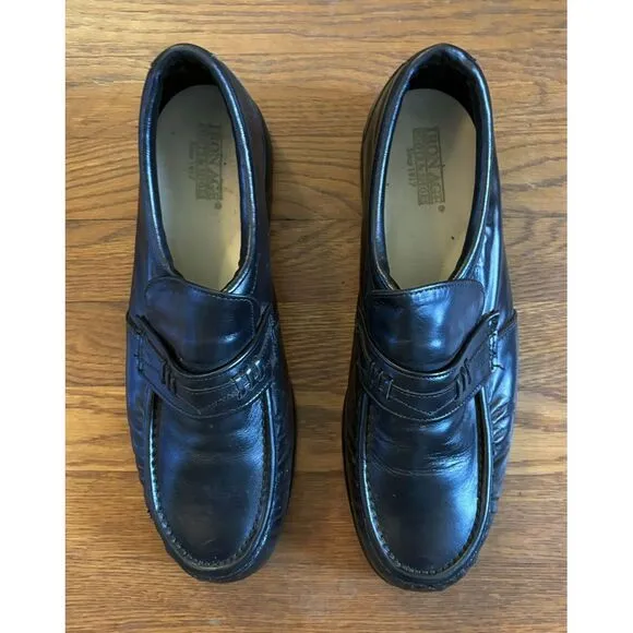 Iron Age Steel‎ Toe Work Safety Black Leather Penny Loafers LM82736 Mens 12W USA