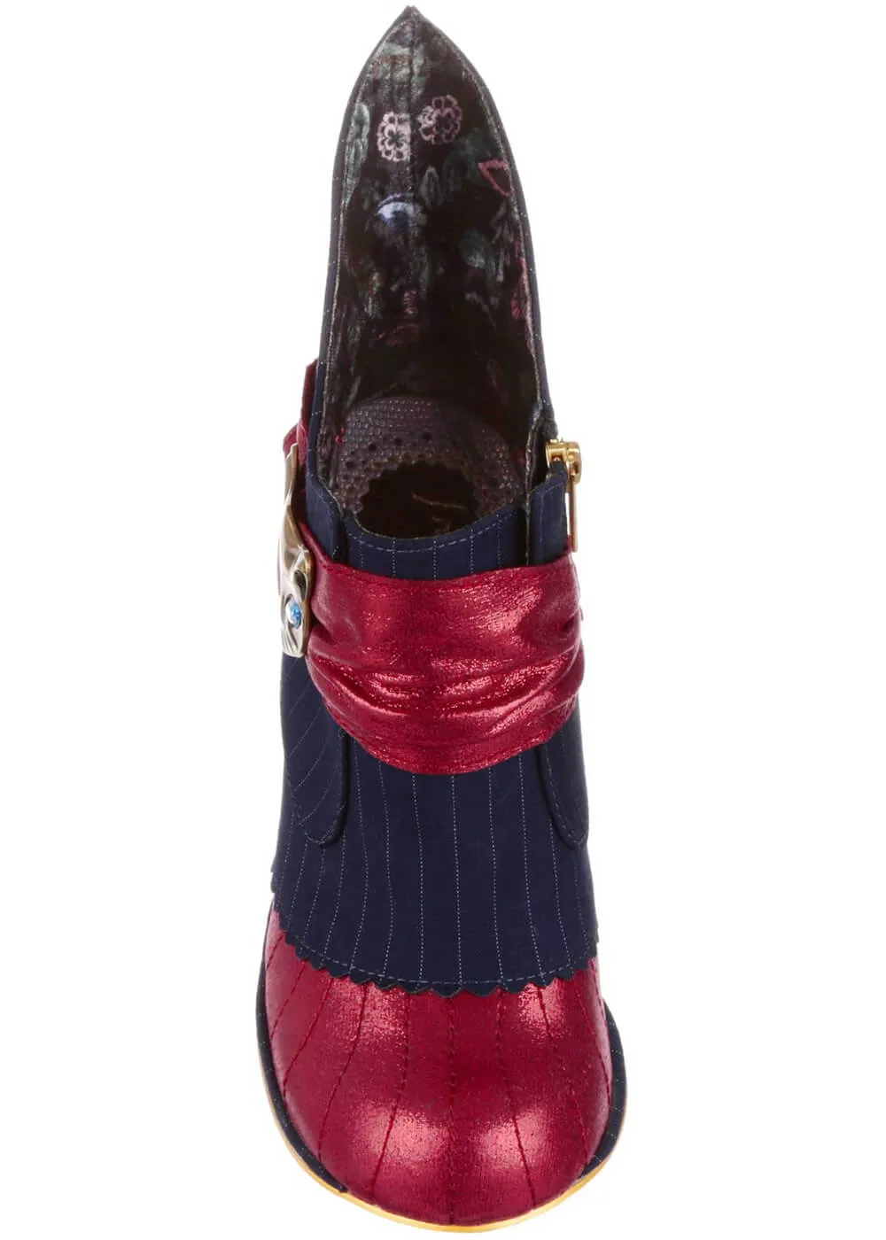 Irregular Choice Miaow Cat Boots Navy Red