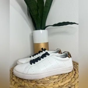 J. Crew Saturday sneakers with leopard calf hair detail