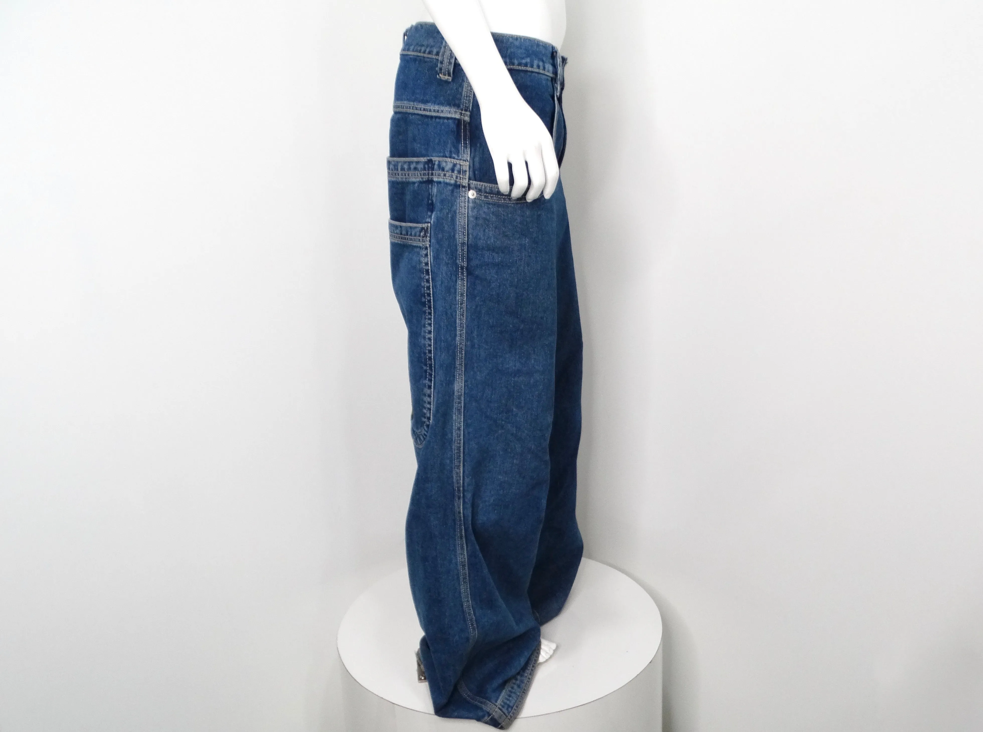 JNCO Lucky Buddha Limited Edition Dark Stone Blue Denim Baggy Jeans