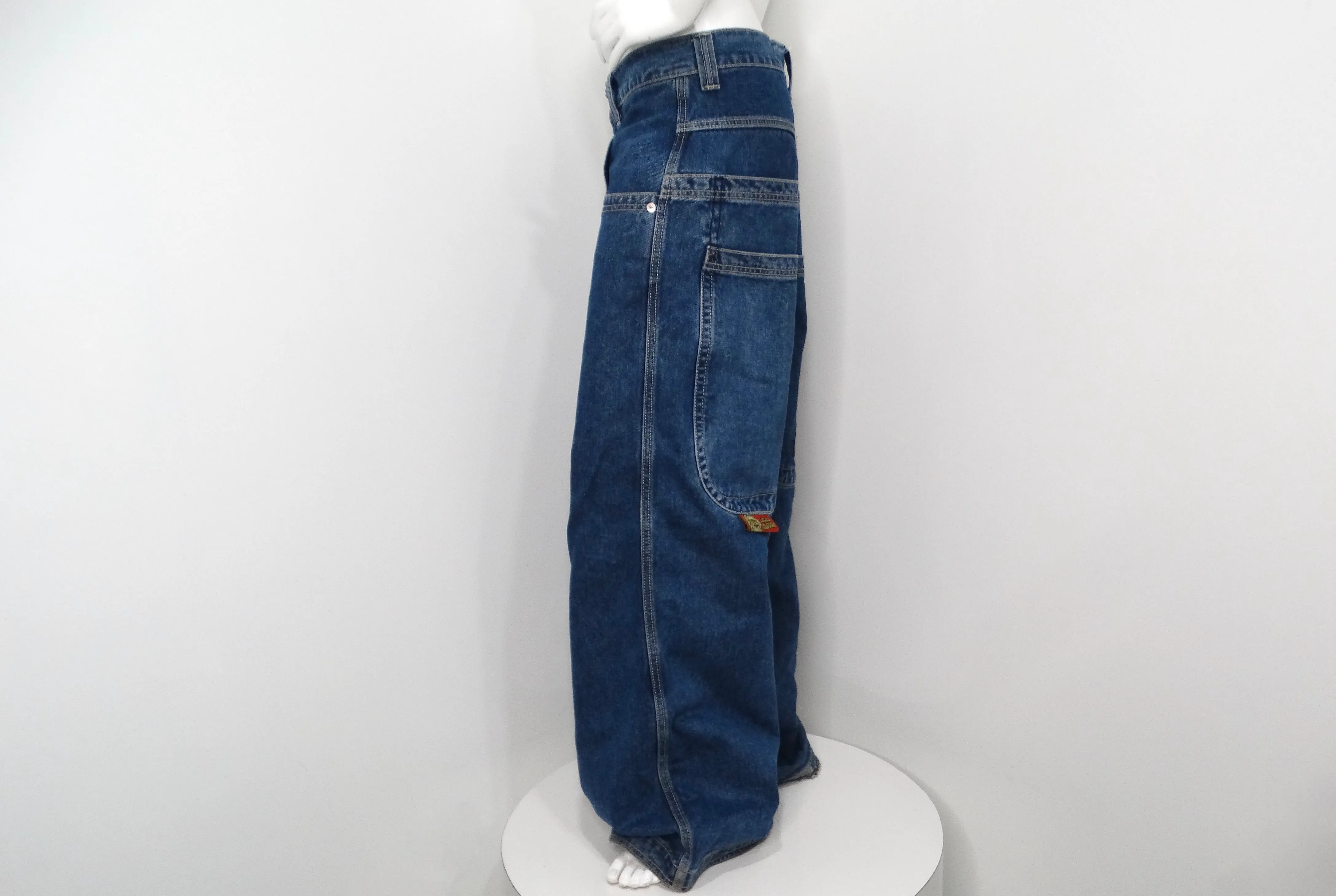 JNCO Lucky Buddha Limited Edition Dark Stone Blue Denim Baggy Jeans
