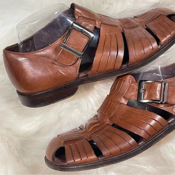 Johnston &amp; Murphy Men’s Brown Leather Ssndals