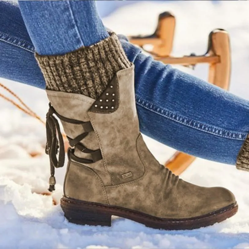 Joint Knit Suede Round Head Shoes