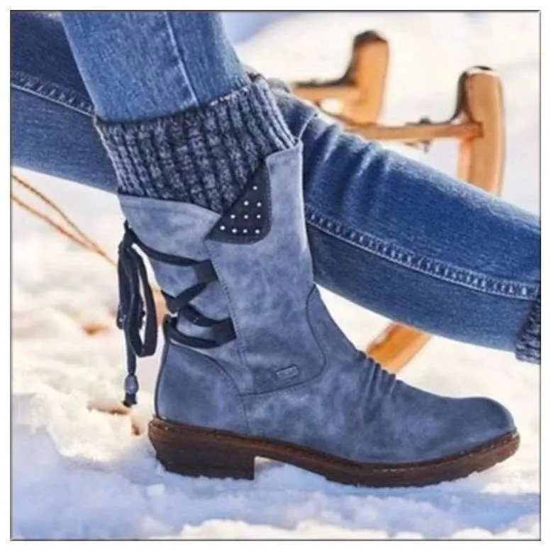 Joint Knit Suede Round Head Shoes