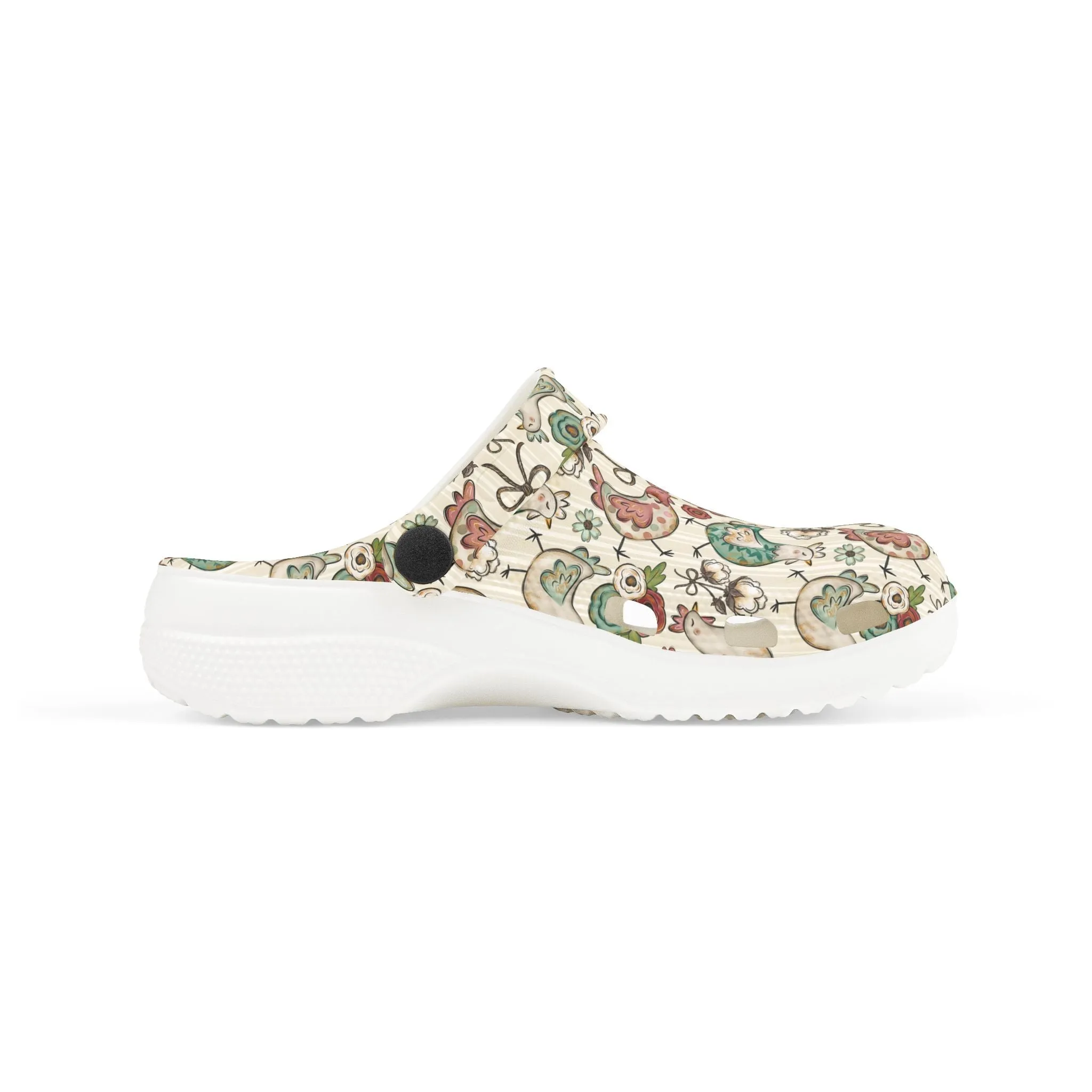 Kid's Floral Chicken EVA Foam Clogs - Comfortable Summer Footwear for Playtime
