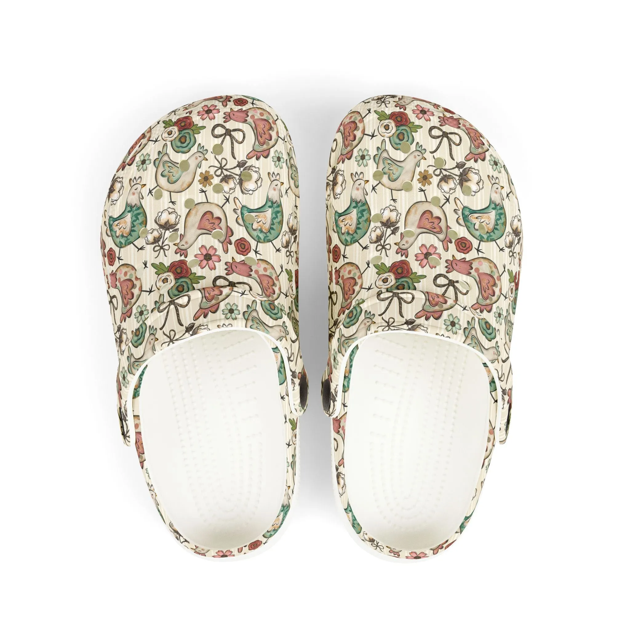 Kid's Floral Chicken EVA Foam Clogs - Comfortable Summer Footwear for Playtime