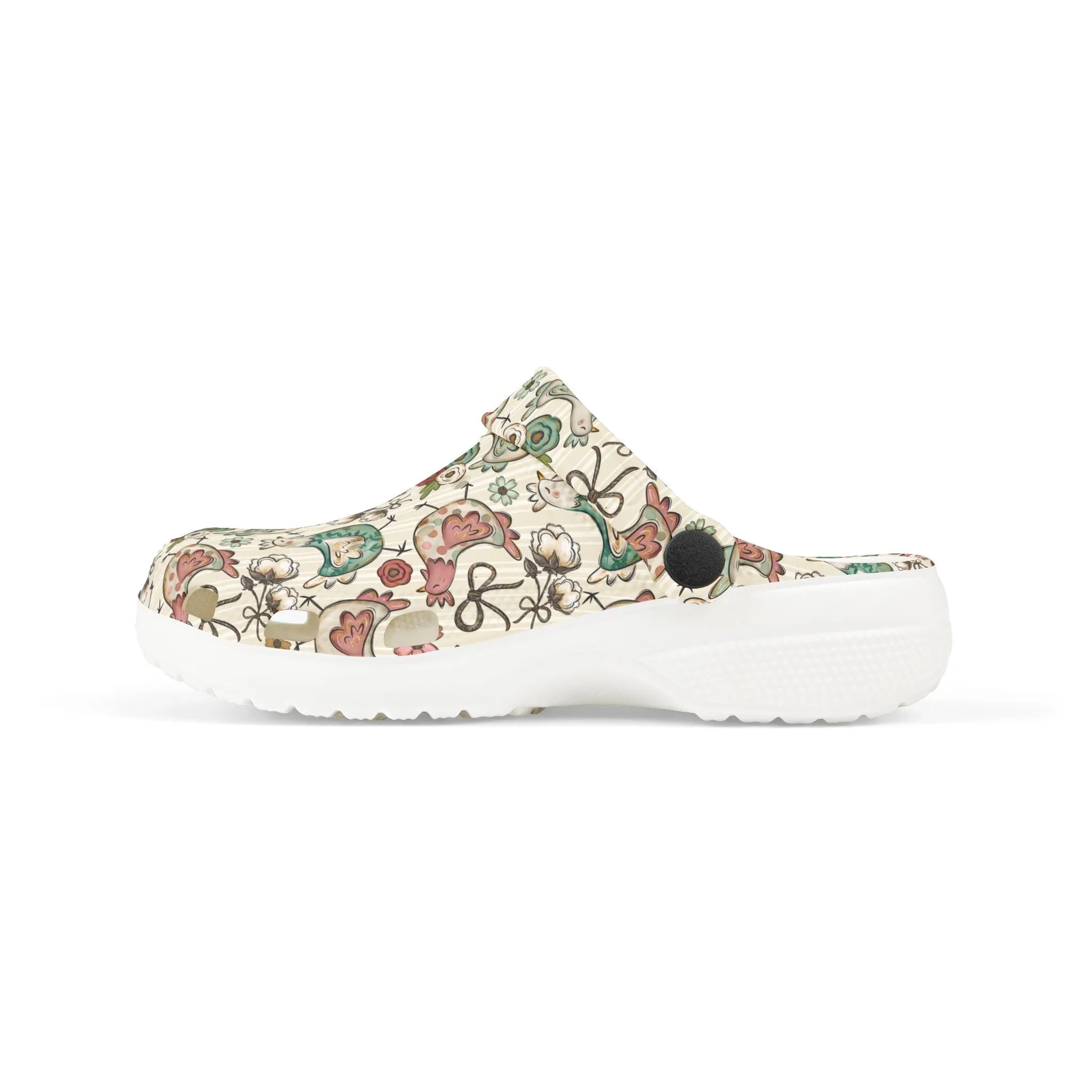 Kid's Floral Chicken EVA Foam Clogs - Comfortable Summer Footwear for Playtime