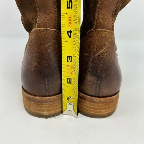 Kork-Ease Women's Brown Leather Tall Riding Boots Size 6 Knee High with Buckle