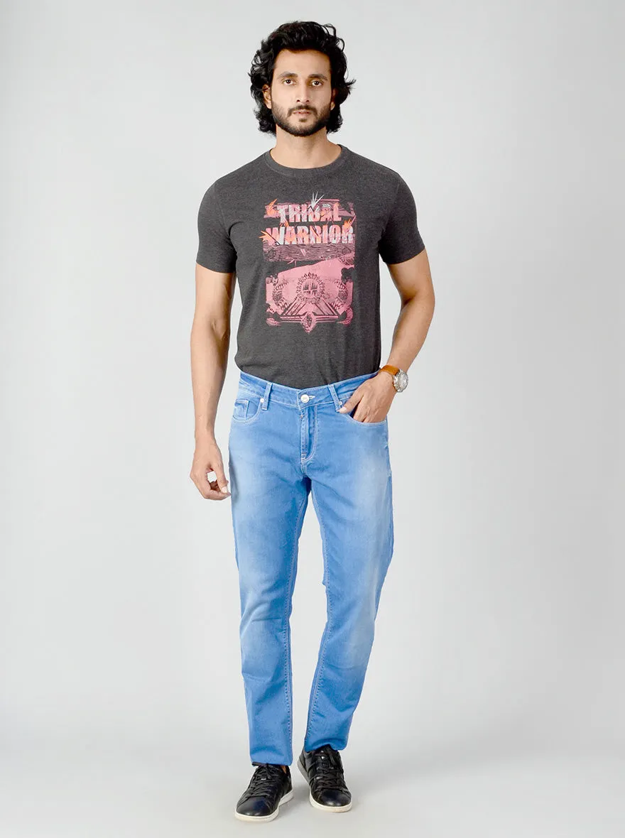 Majolica Blue Washed Slim Fit Jeans | JadeBlue