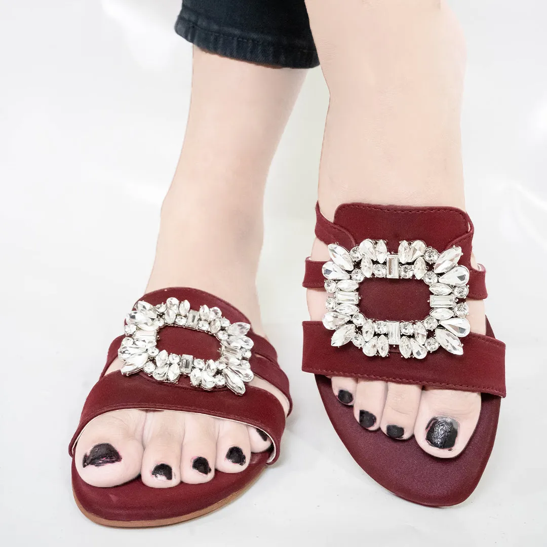 Maroon Dainty Stone Flats