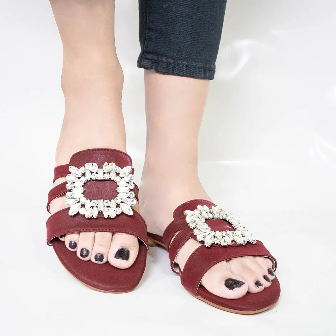 Maroon Dainty Stone Flats