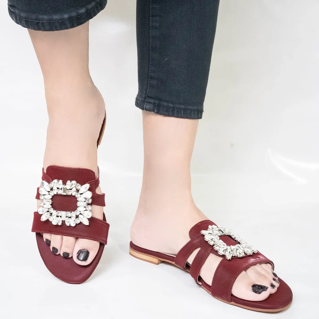 Maroon Dainty Stone Flats