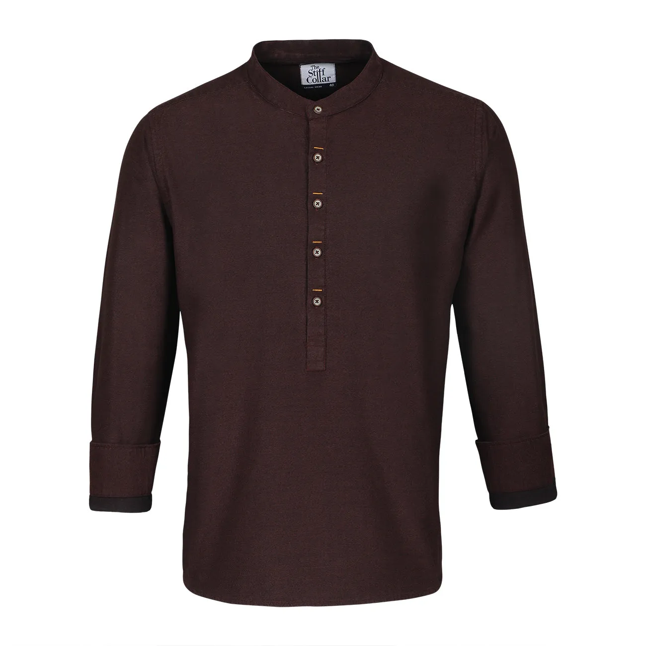 Maroon Melange Full Sleeve Premium Kurta Shirt