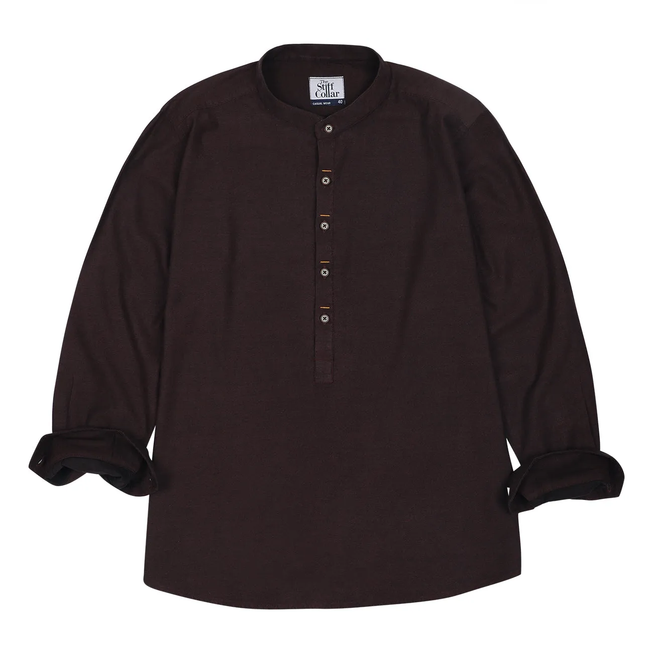 Maroon Melange Full Sleeve Premium Kurta Shirt