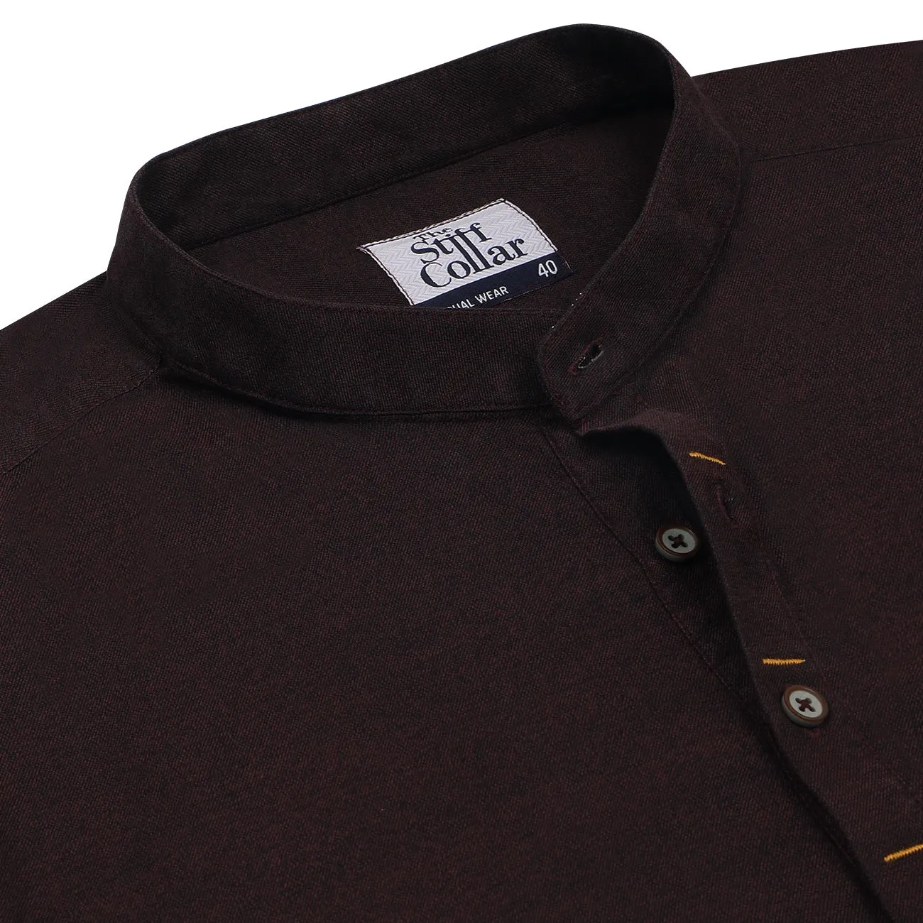 Maroon Melange Full Sleeve Premium Kurta Shirt
