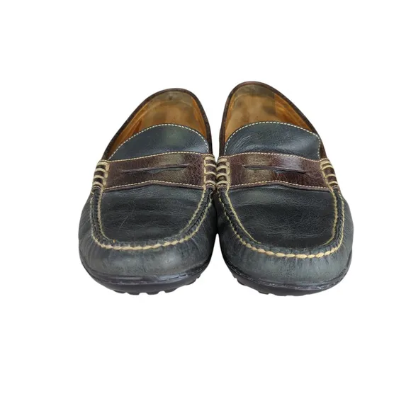 Martin Dingman Gray Leather Loafers Penny Loafers Vibram Soles Men's 9 532218