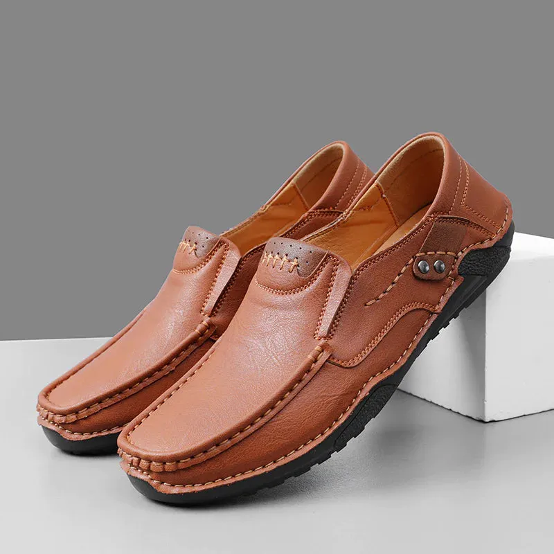 Men's Leather Dress Shoes - Business Slip-On Loafers