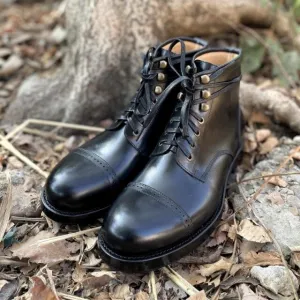 Mens New Round Toe Lace Up Vintage Outdoor Ankle Boot