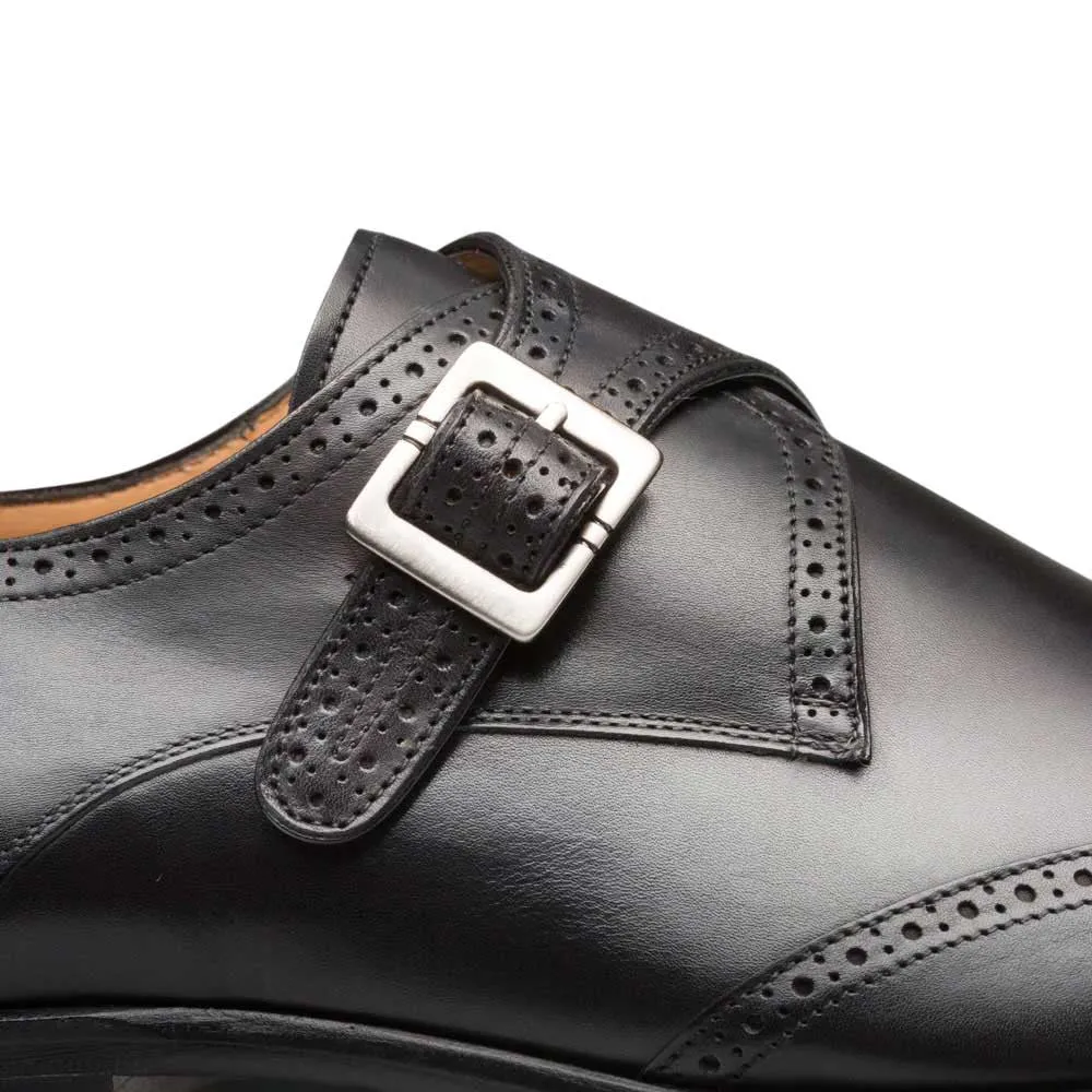 Mezlan Men's Forest Wing Tip Monk Strap in Black