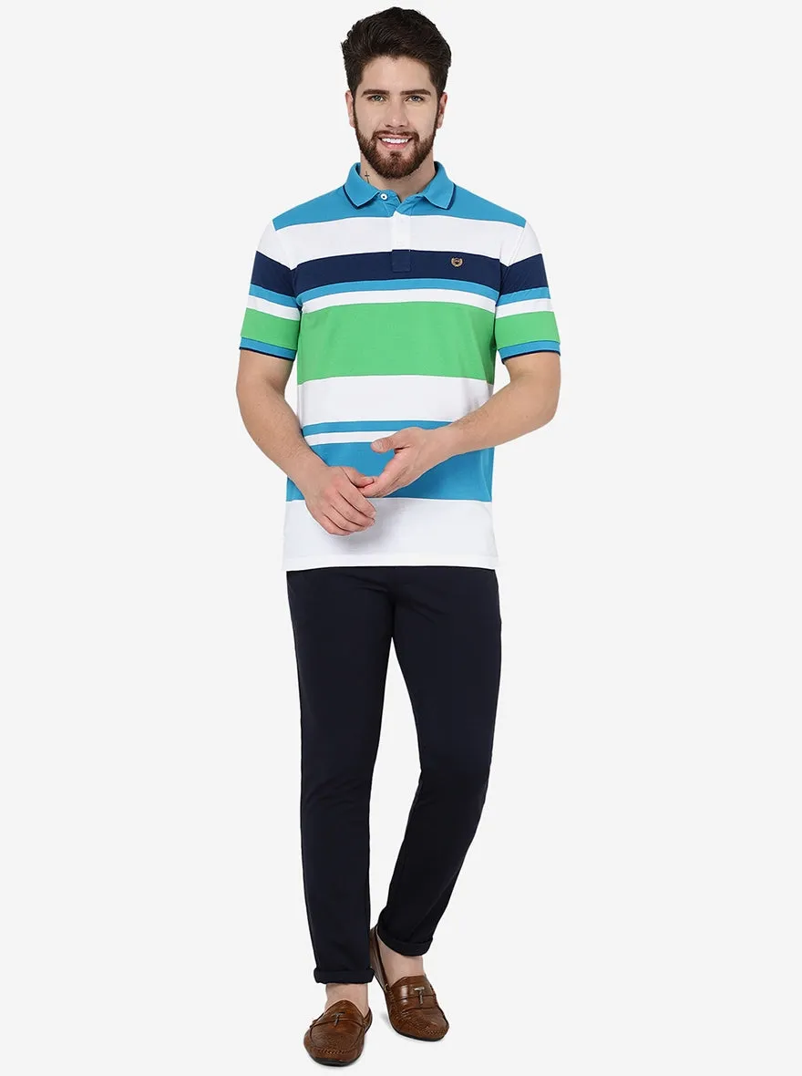 Navy Blue Solid Venice Fit Casual Trouser | JadeBlue