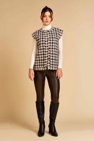 Navy Houndstooth Celeste Jacket