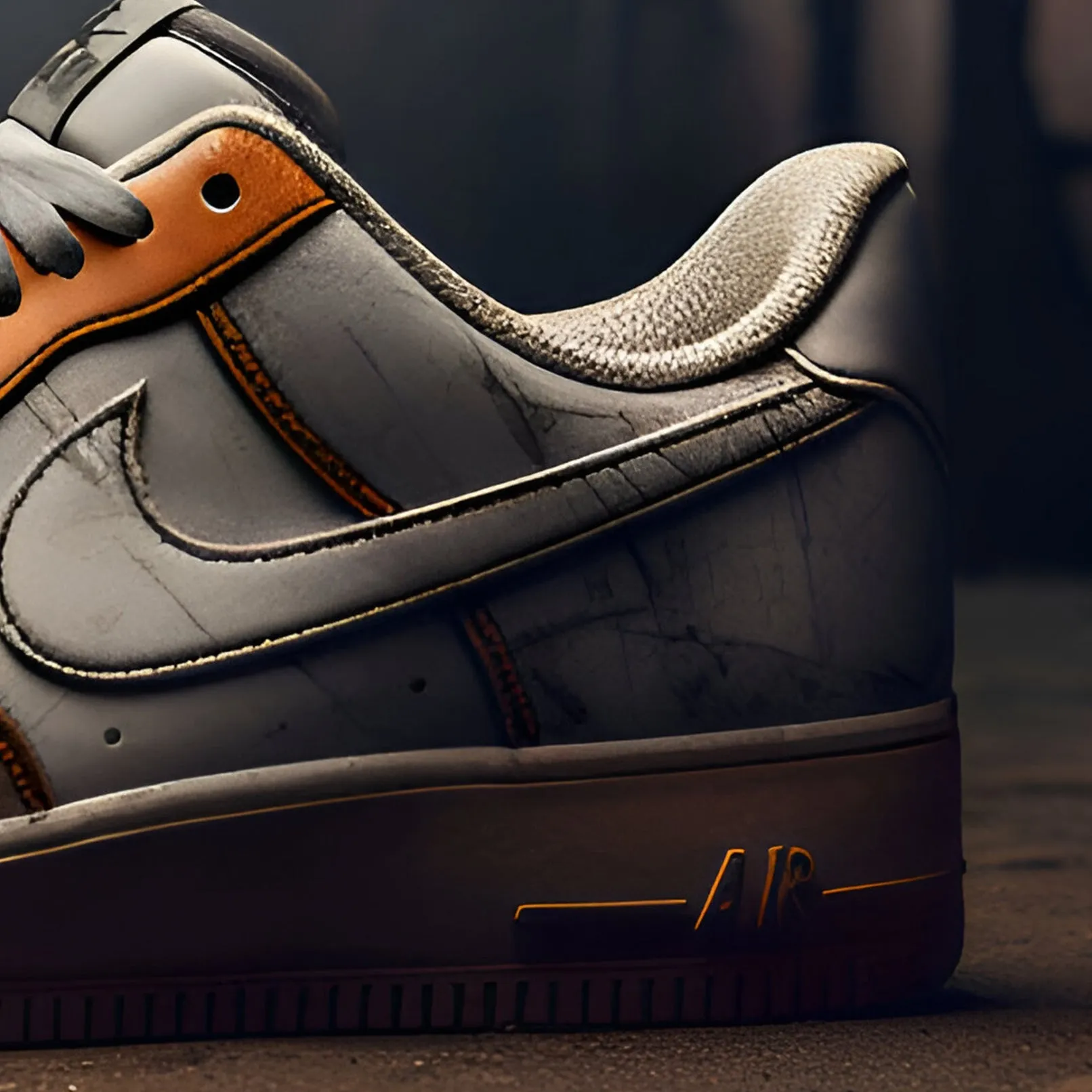 Nike Air Force 1 Custom Sneakers | Dystopian | Orange