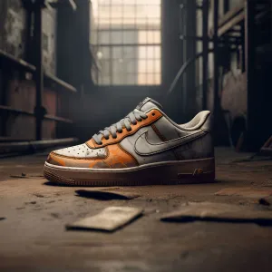 Nike Air Force 1 Custom Sneakers | Dystopian | Orange
