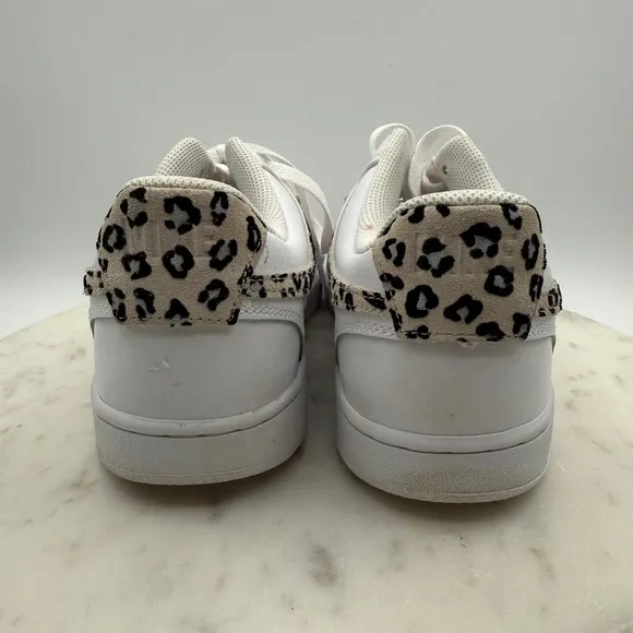 Nike Court Vision Low Leopard White Sneakers Casual Shoes DD9665-100 US Sz10