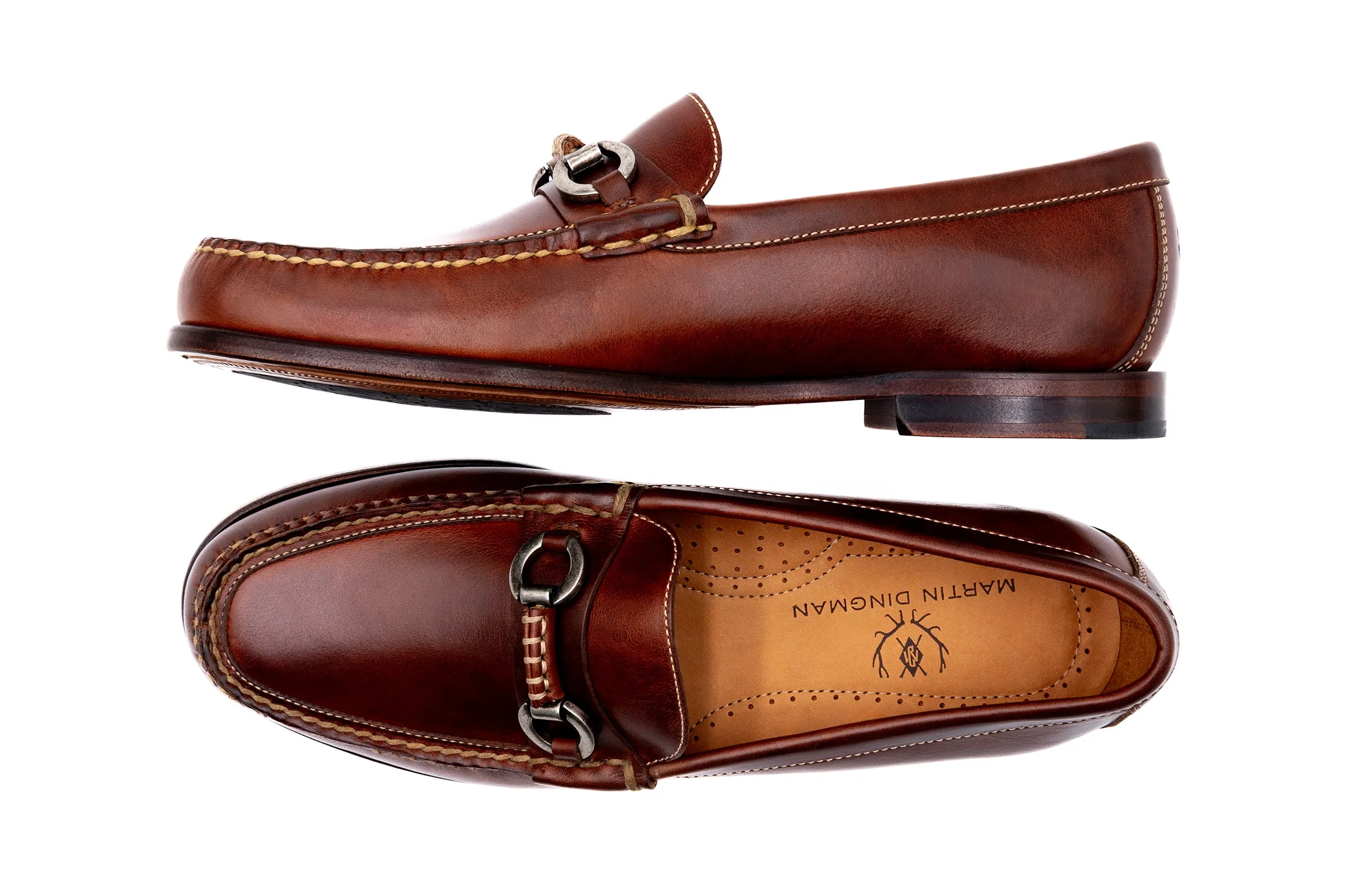 Old Row Oiled Saddle Leather Horse Bit Loafers - Cigar