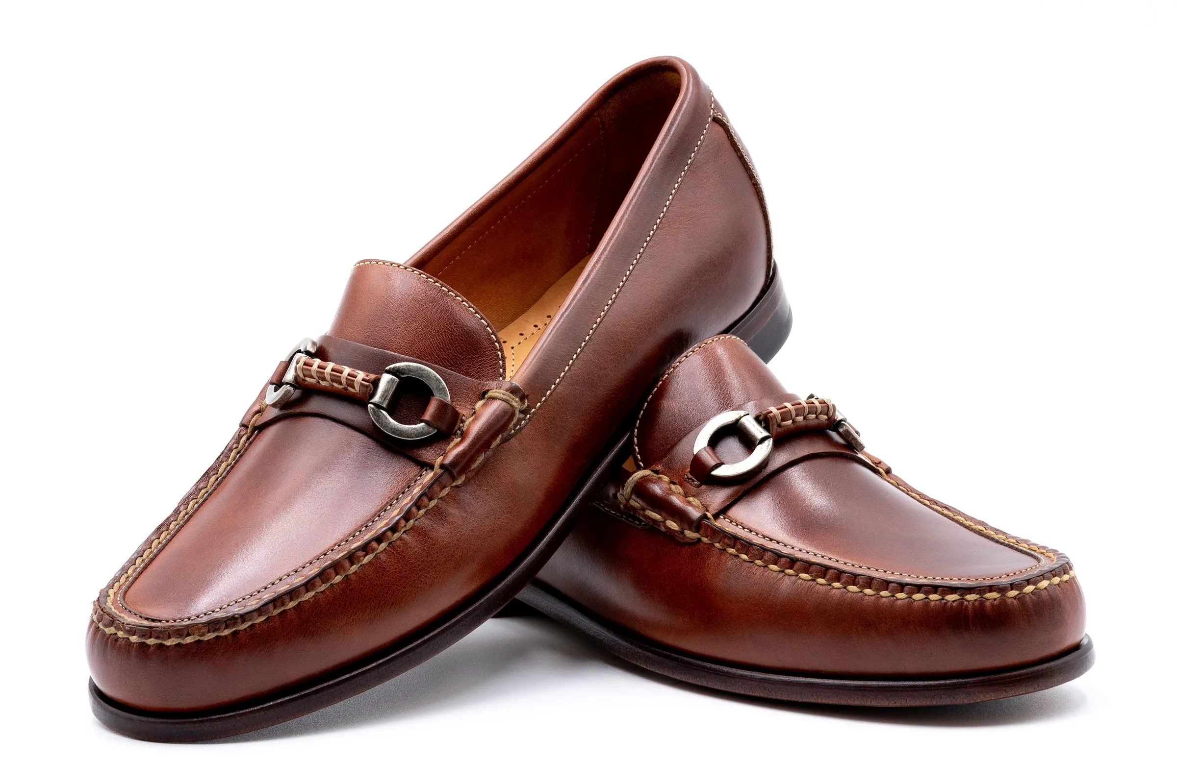 Old Row Oiled Saddle Leather Horse Bit Loafers - Cigar