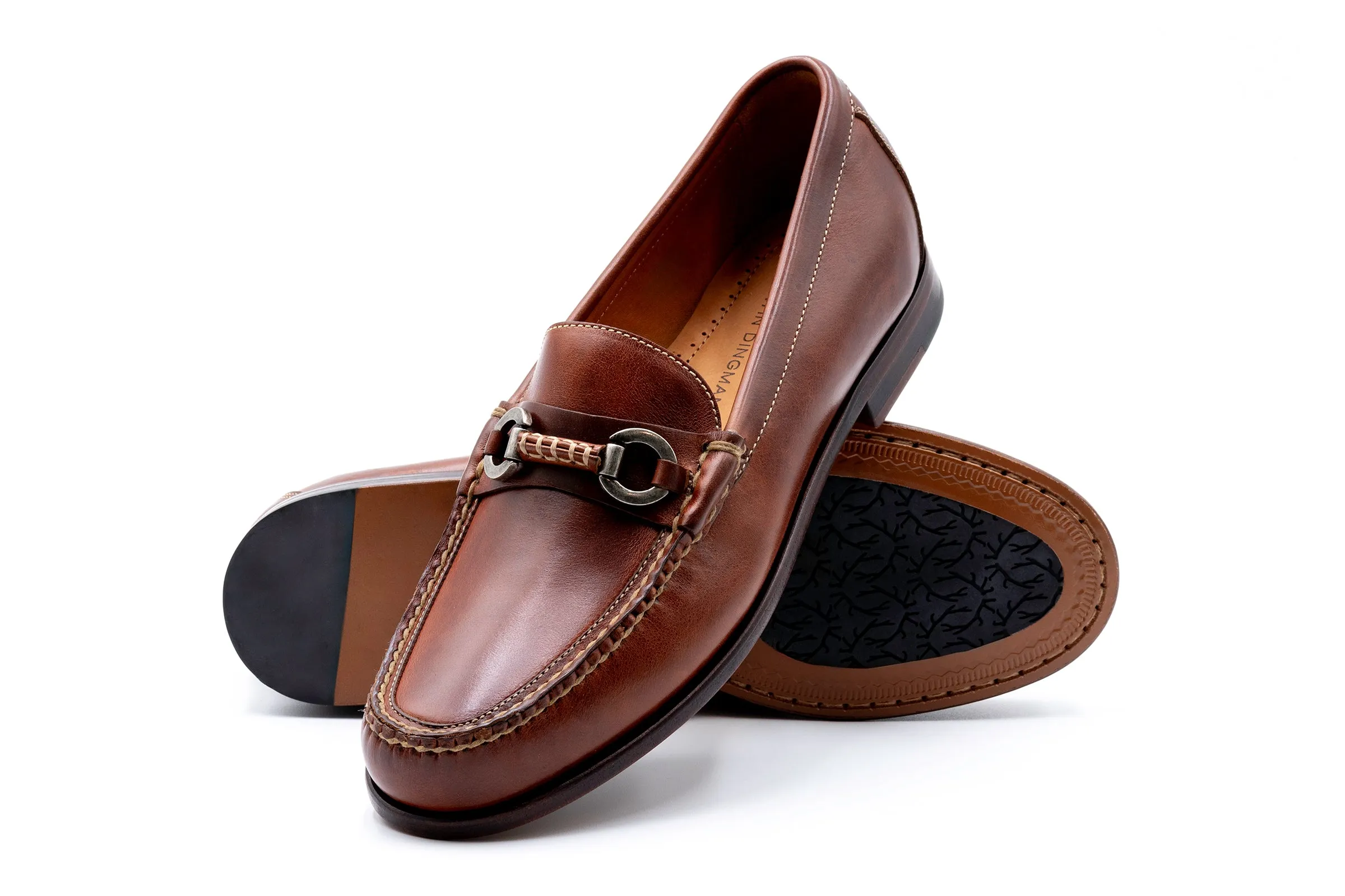 Old Row Oiled Saddle Leather Horse Bit Loafers - Cigar