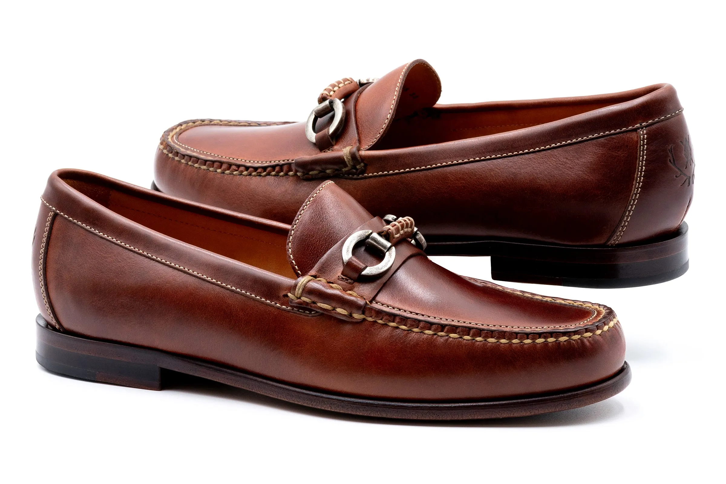 Old Row Oiled Saddle Leather Horse Bit Loafers - Cigar