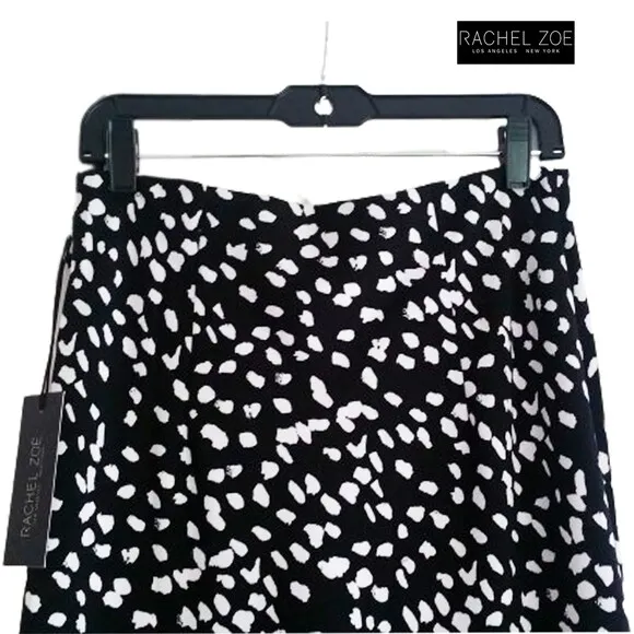 RACHEL ZOE NEW Spotted A-Line Midi Skirt M/10