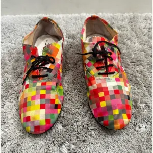 Repetto multicolor check loafers