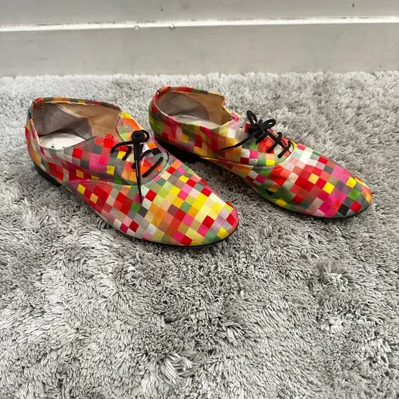 Repetto multicolor check loafers