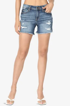 Riley Mid Rise Thigh Denim Shorts