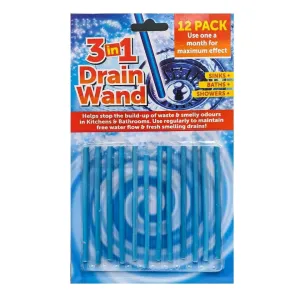 Rysons 12 Drain Wands Prevent Germs & Odour Clean Sink Plug Bathroom