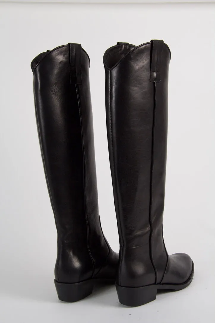 Salome Tall Black Western Boots