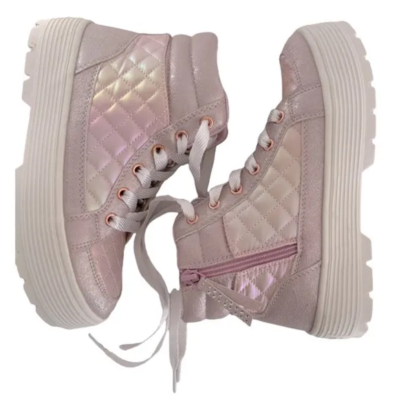 Skechers Girl’s Street Elevated High-Top Sneakers, Like New, Light Pink, Size 4‍